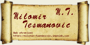 Milomir Tešmanović vizit kartica